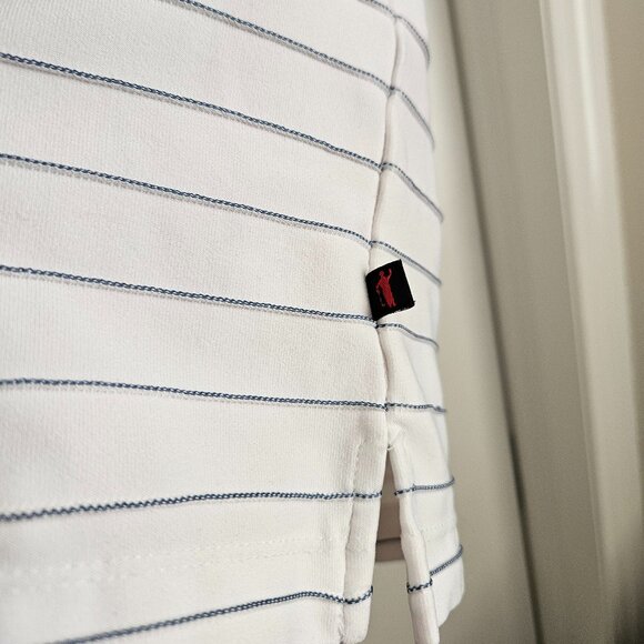 White Striped Men's WeirGolf Short Sleeve Polo with buttons size‎ S - Picture 7 of 9